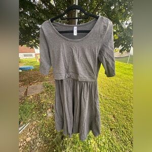 Latched Mama gray classic cotton dress